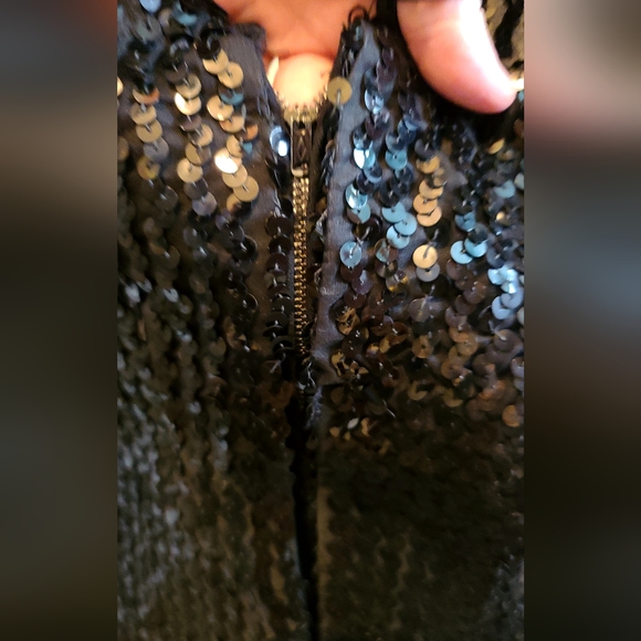 Jr. Theme New York vintage STUNNING sequin little black dress szM - Picture 10 of 11